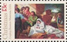 13-cent U.S. postage stamp picturing Copley's 'Nativity' painting