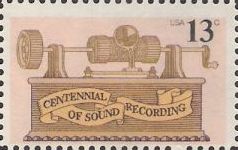 13-cent U.S. postage stamp picturing phonograph