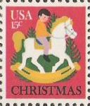 15-cent U.S. postage stamp picturing child on rocking horse