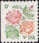 15-cent U.S. postage stamp picturing roses