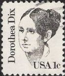 Black 1-cent U.S. postage stamp picturing Dorothea Dix