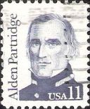 Blue 11-cent U.S. postage stamp picturing Alden Partridge