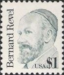 Green $1 U.S. postage stamp picturing Bernard Revel