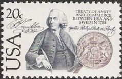 20-cent U.S. postage stamp picturing Benjamin Franklin