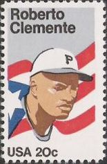 20-cent U.S. postage stamp picturing Roberto Clemente