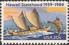 20-cent U.S. postage stamp picturing boat and bird