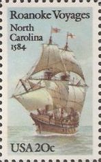 20-cent U.S. postage stamp picturing ship