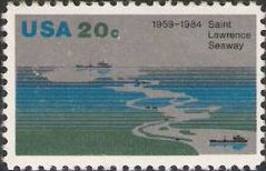 20-cent U.S. postage stamp picturing Saint Lawrence Seaway