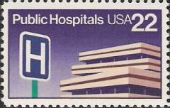 22-cent U.S. postage stamp picturing hospital