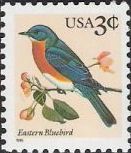 3-cent U.S. postage stamp picturing eastern bluebird