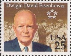 25-cent U.S. postage stamp picturing Dwight David Eisenhower