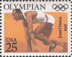 25-cent U.S. postage stamp picturing Jesse Owens