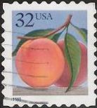 32-cent U.S. postage stamp picturing peach