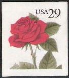 29-cent U.S. postage stamp picturing red rose