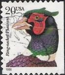 20-cent U.S. postage stamp picturing ring-necked pheasant