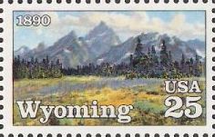 25-cent u.S. postage stamp picturing Grand Tetons