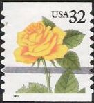 34-cent U.S. postage stamp picturing yellow rose