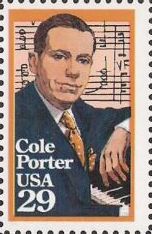 29-cent U.S. postage stamp picturing Cole Porter and sheet music