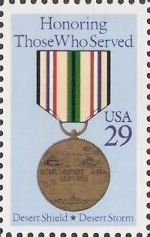 29-cent U.S. postage stamp showing Desert Shield/Desert Storm medal
