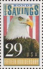 29-cent U.S. postage stamp picturing bald eagle