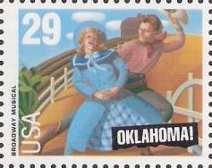 29-cent U.S. postage stamp picturing scene from Oklahoma!