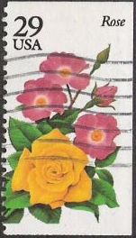 29-cent U.S. postage stamp picturing rose