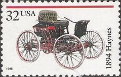 32-cent U.S. postage stamp picturing 1894 Haynes