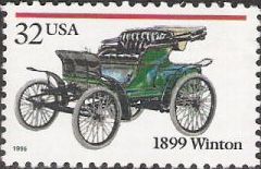 32-cent U.S. postage stamp picturing 1899 Winton