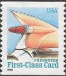 Non-denominated 15-cent U.S. postage stamp picturing car's tail fin