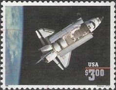 $3 U.S. postage stamp picturing space shuttle Challenger