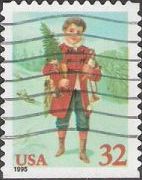 32-cent U.S. postage stamp picturing child with tree