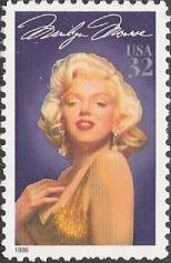 32-cent U.S. postage stamp picturing Marilyn Monroe