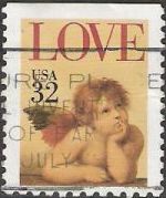 32-cent U.S. postage stamp picturing cherub