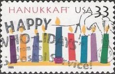 33-cent U.S. postage stamp picturing candles