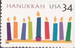 34-cent U.S. postage stamp picturing candles
