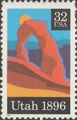 32-cent U.S. postage stamp picturing Delicate Arch