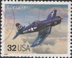 32-cent U.S. postage stamp picturing Corsair airplane