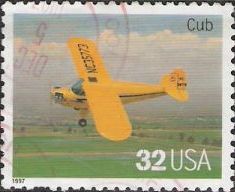 32-cent U.S. postage stamp picturing Cub airplane