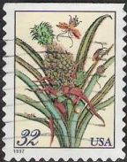 32-cent U.S. postage stamp picturing flowering pineapple