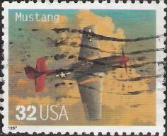 32-cent U.S. postage stamp picturing Mustang airplane