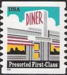 Non-denominated 25-cent U.S. postage stamp picturing diner