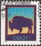 21-cent U.S. postage stamp picturing bison