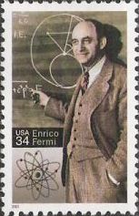 34-cent U.S. postage stamp picturing Enrico Fermi