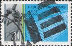 34-cent U.S. postage stamp picturing figure skater and rink