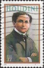 37-cent U.S. postage stamp picturing Harry Houdini