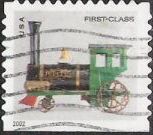 Non-denominated 37-cent U.S. postage stamp picturing toy locomotive
