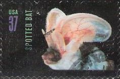 37-cent U.S. postage stamp picturing spotted bat