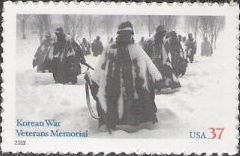 37-cent U.S. postage stamp picturing statues of soldiers