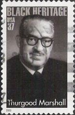 37-cent U.S. postage stamp picturing Thurgood Marshall
