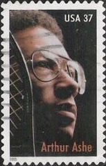 37-cent U.S. postage stamp picturing Arthur Ashe